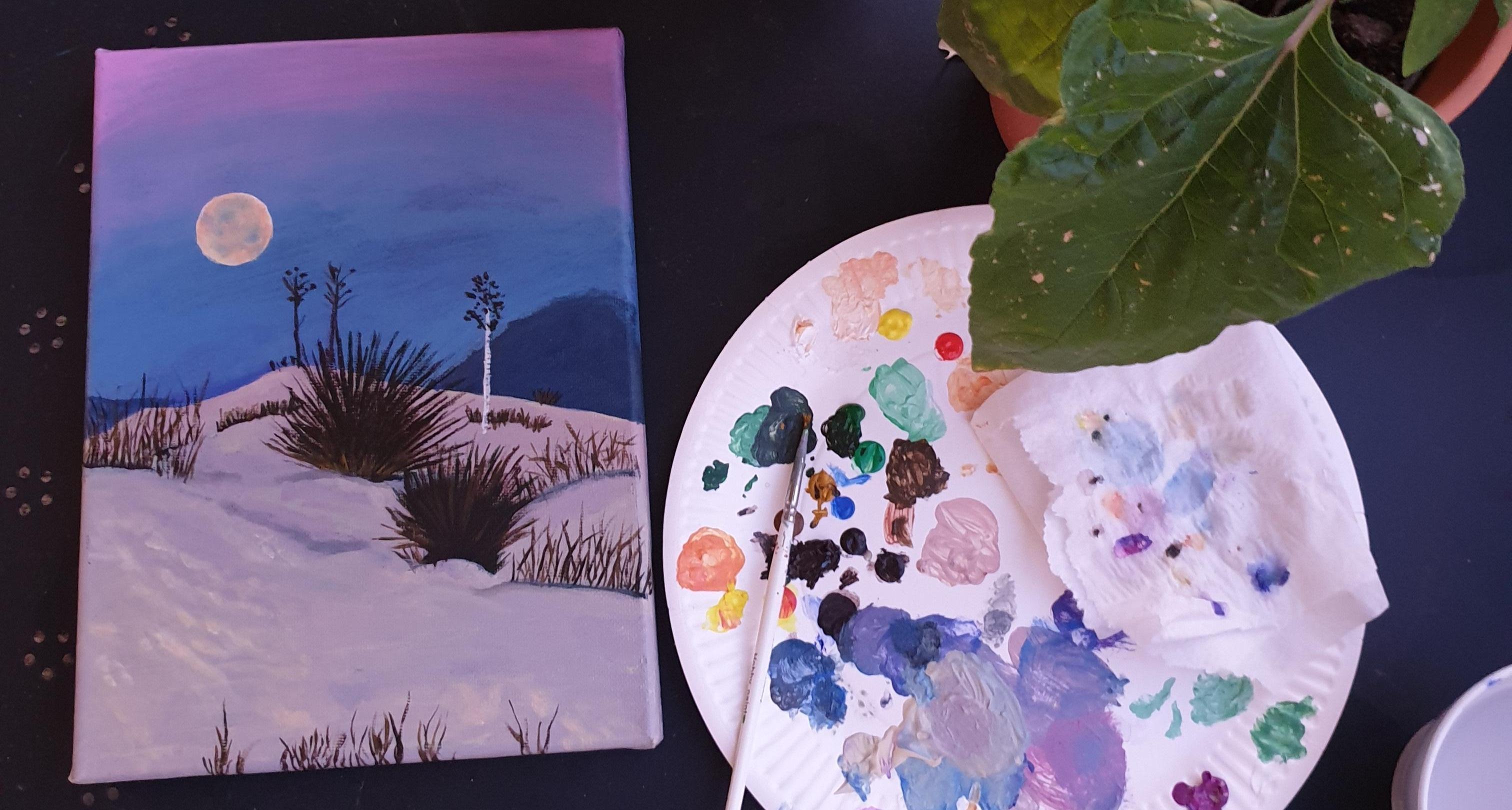 akrylmålning helgkurs, foto Liselotte Schörling