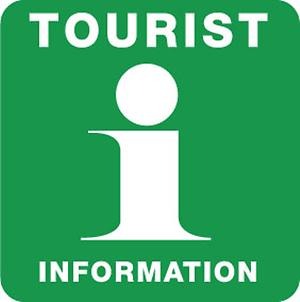 Skylt med texten tourist information