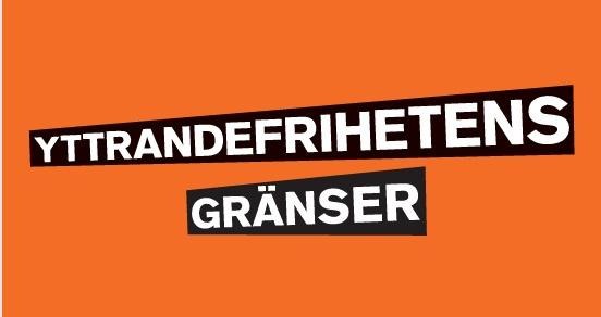Bilden visar en affisch för utställningen Yttrandefrihetens gränser med.