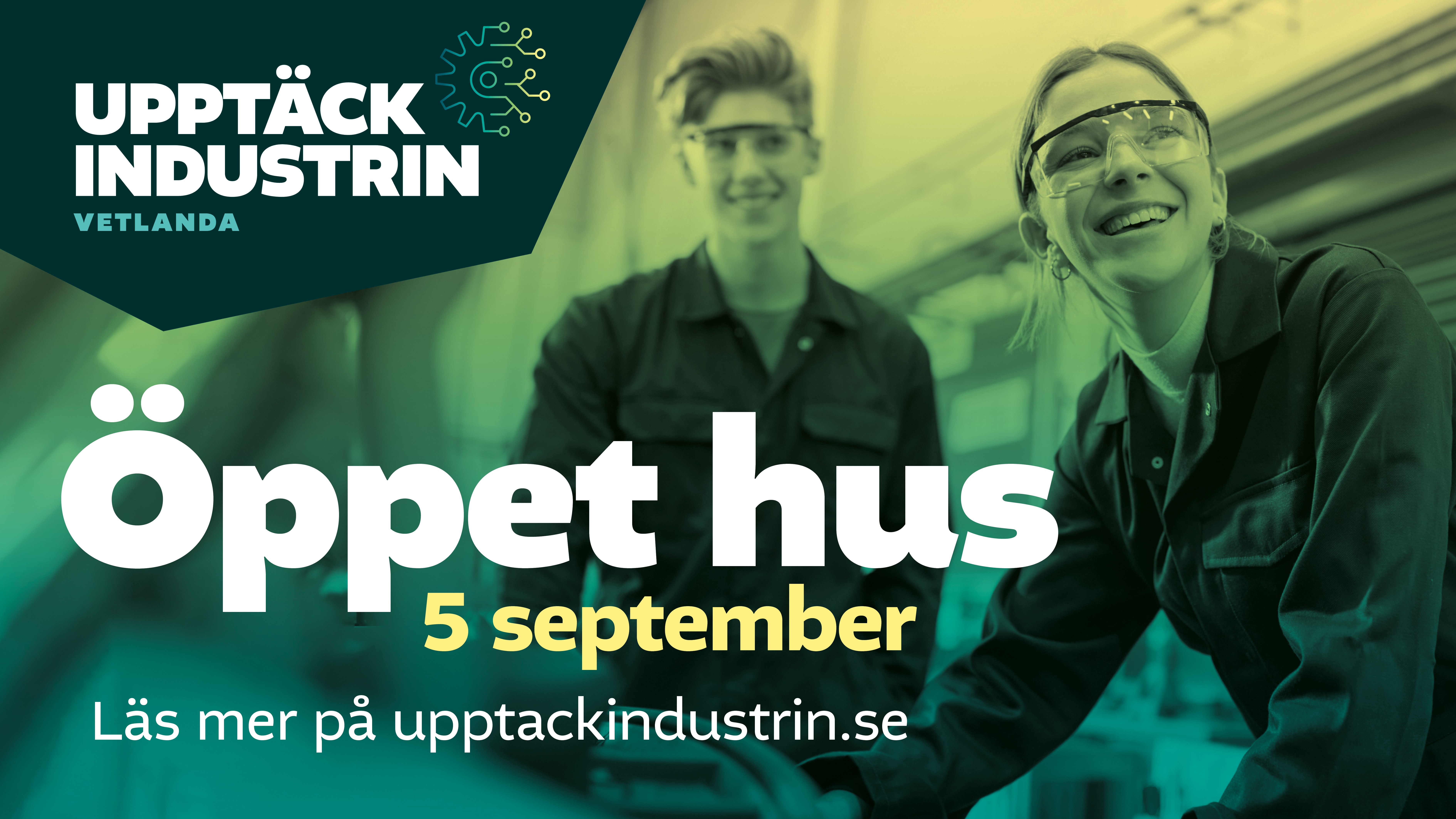 Två glada ungdomar som jobbar i industrin