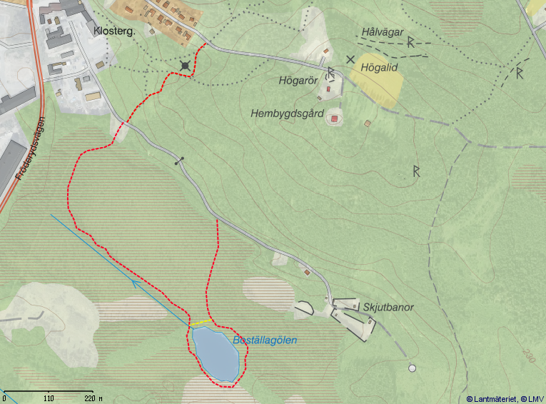 Karta med översikt över området