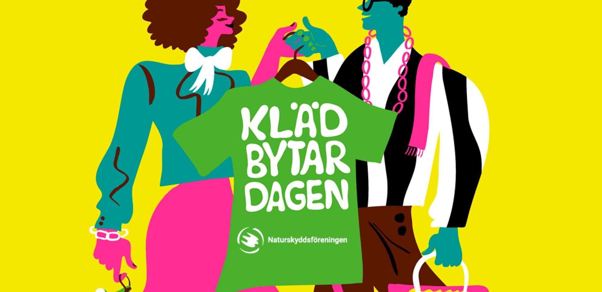 En kvinna och en man byter kläder.