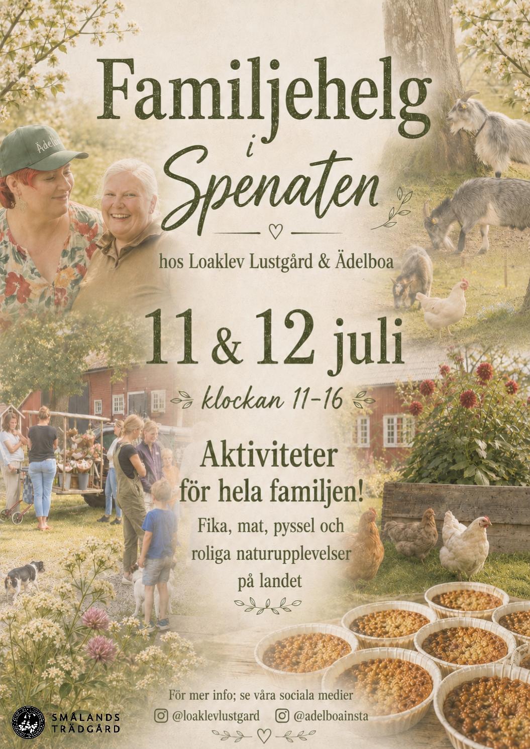 Affisch med Loaklev Lustgård och Ädelboa